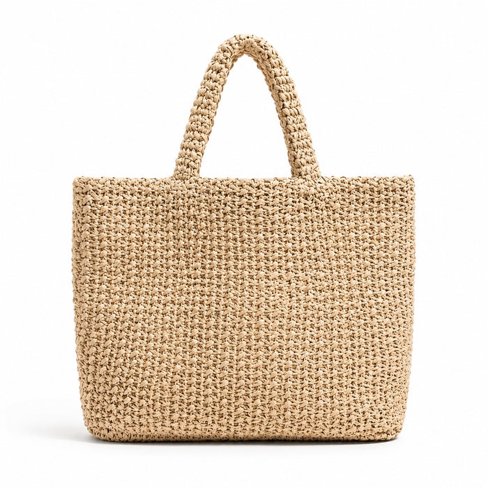 Monopoli - Straw Beach Tote, front view on white background