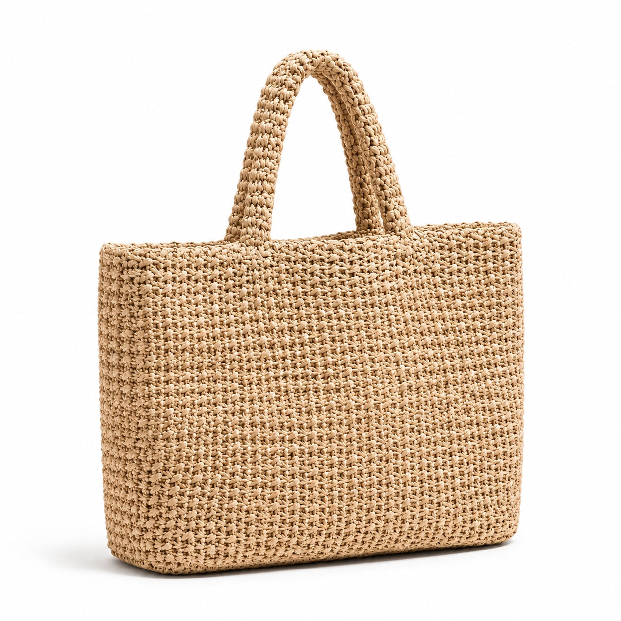 Monopoli - Straw Beach Tote, three-quarter front view