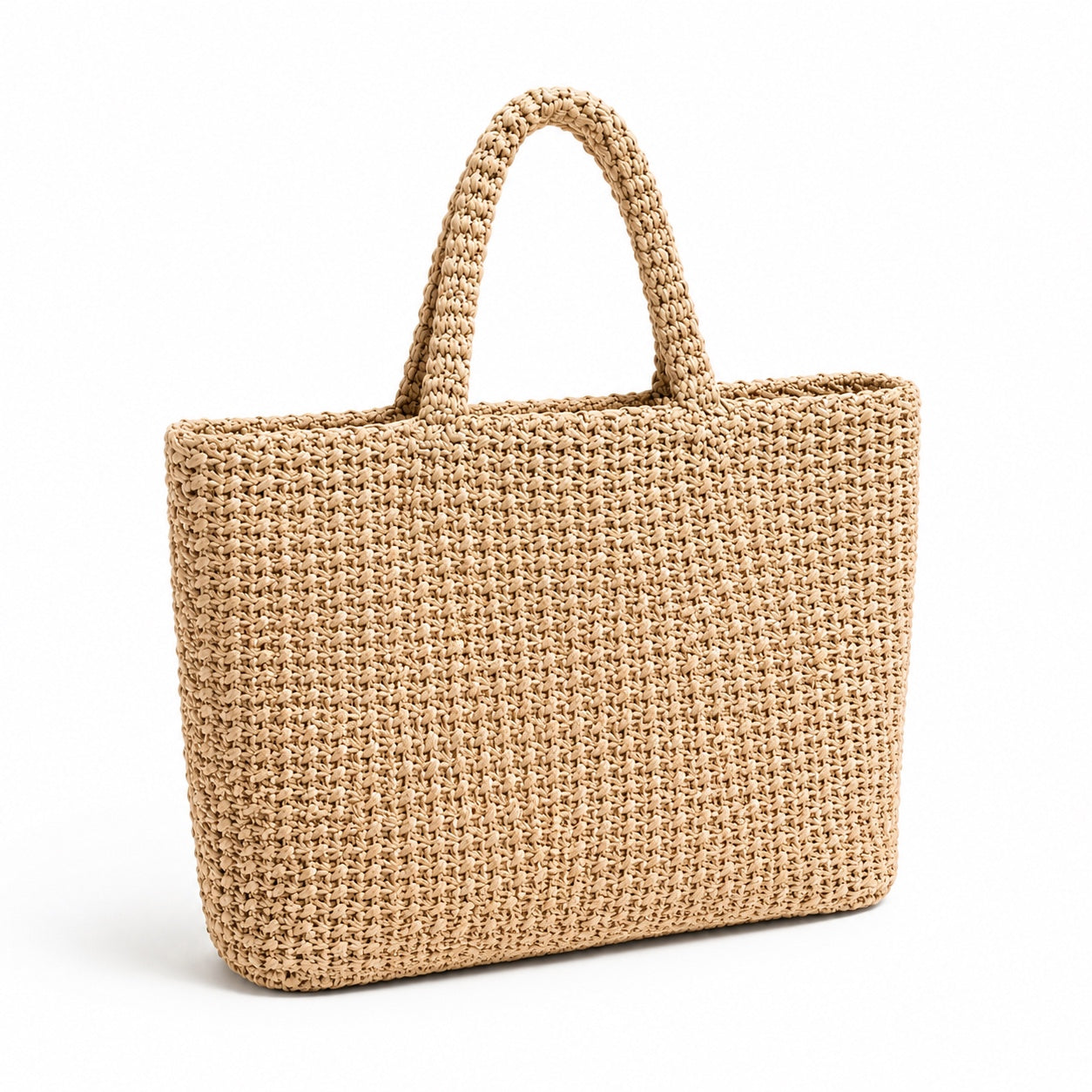 Monopoli - Straw Beach Tote, three-quarter back view