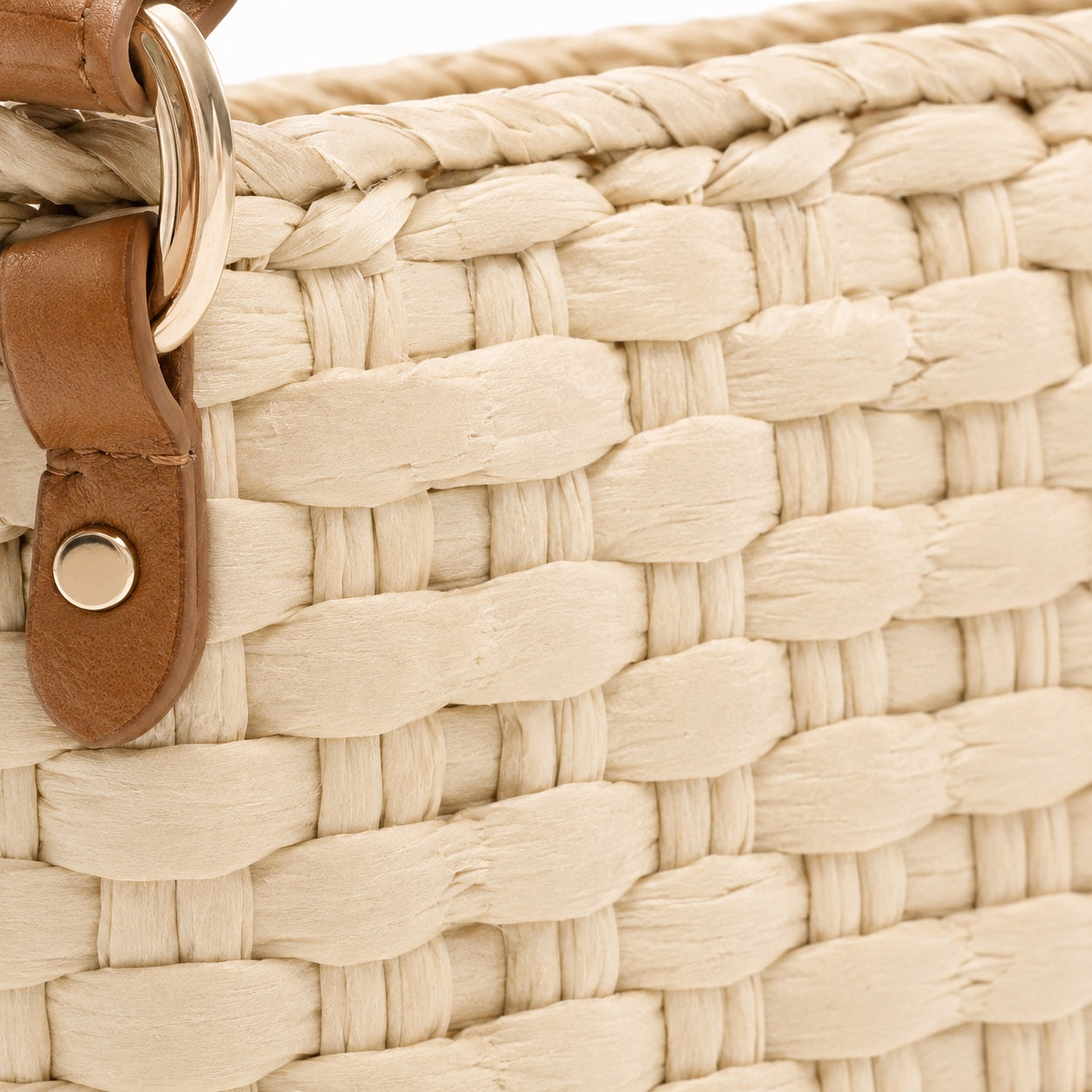 Mougins - Straw Clutch, close-up material detail
