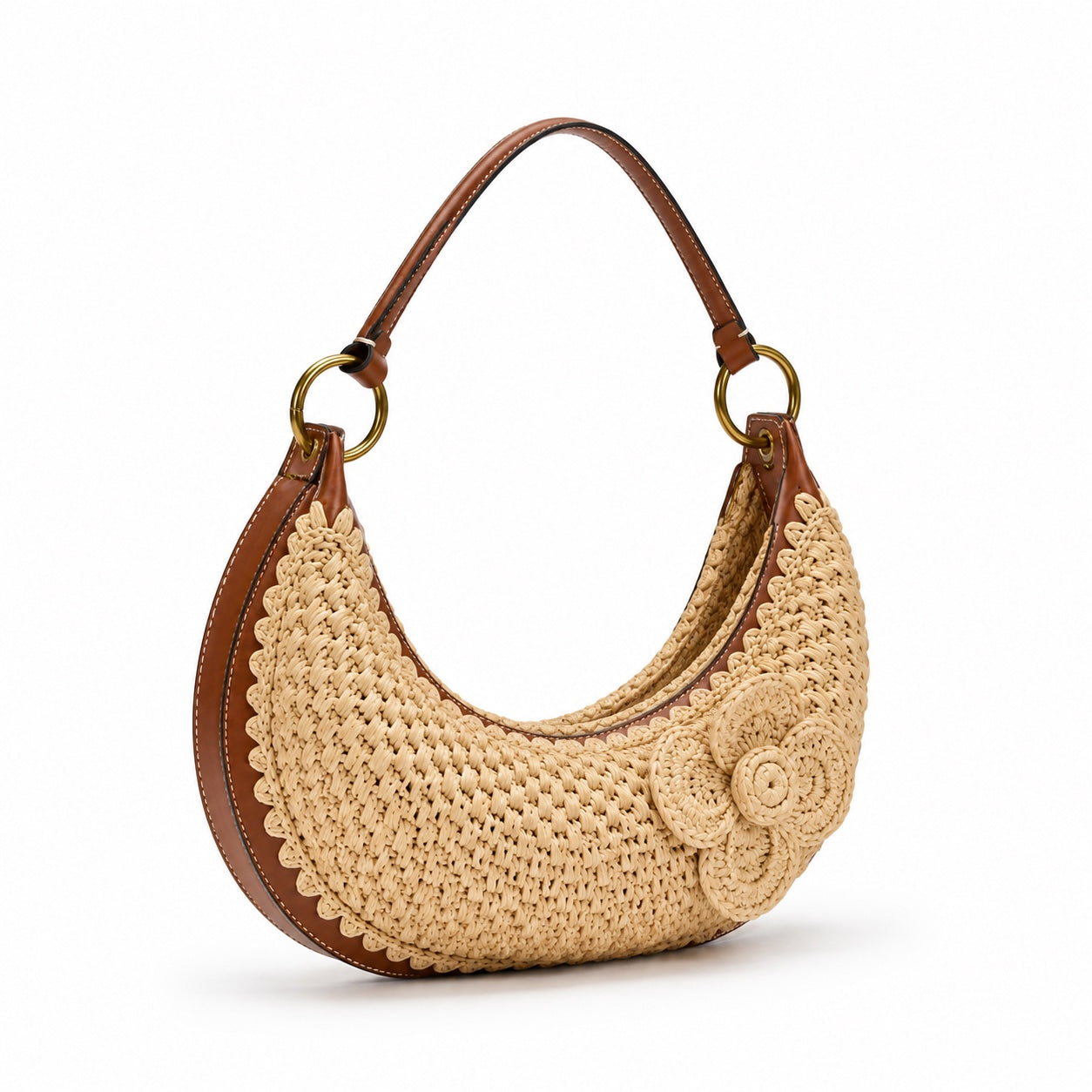 Mykonos - Rattan Clutch, three-quarter front view