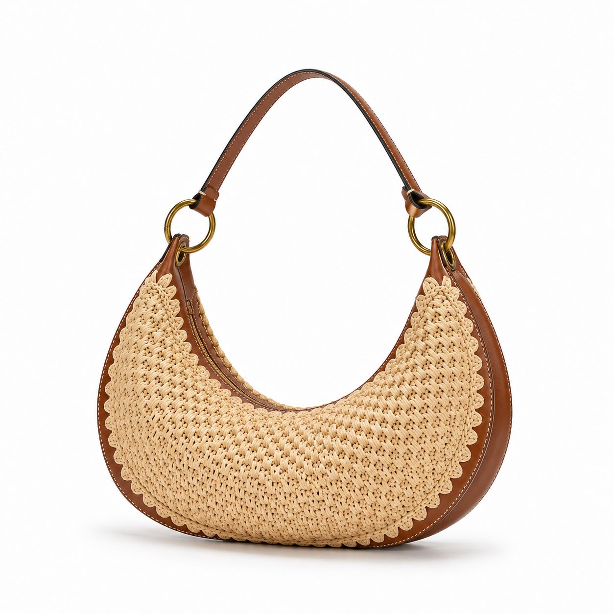 Mykonos - Rattan Clutch, three-quarter back view