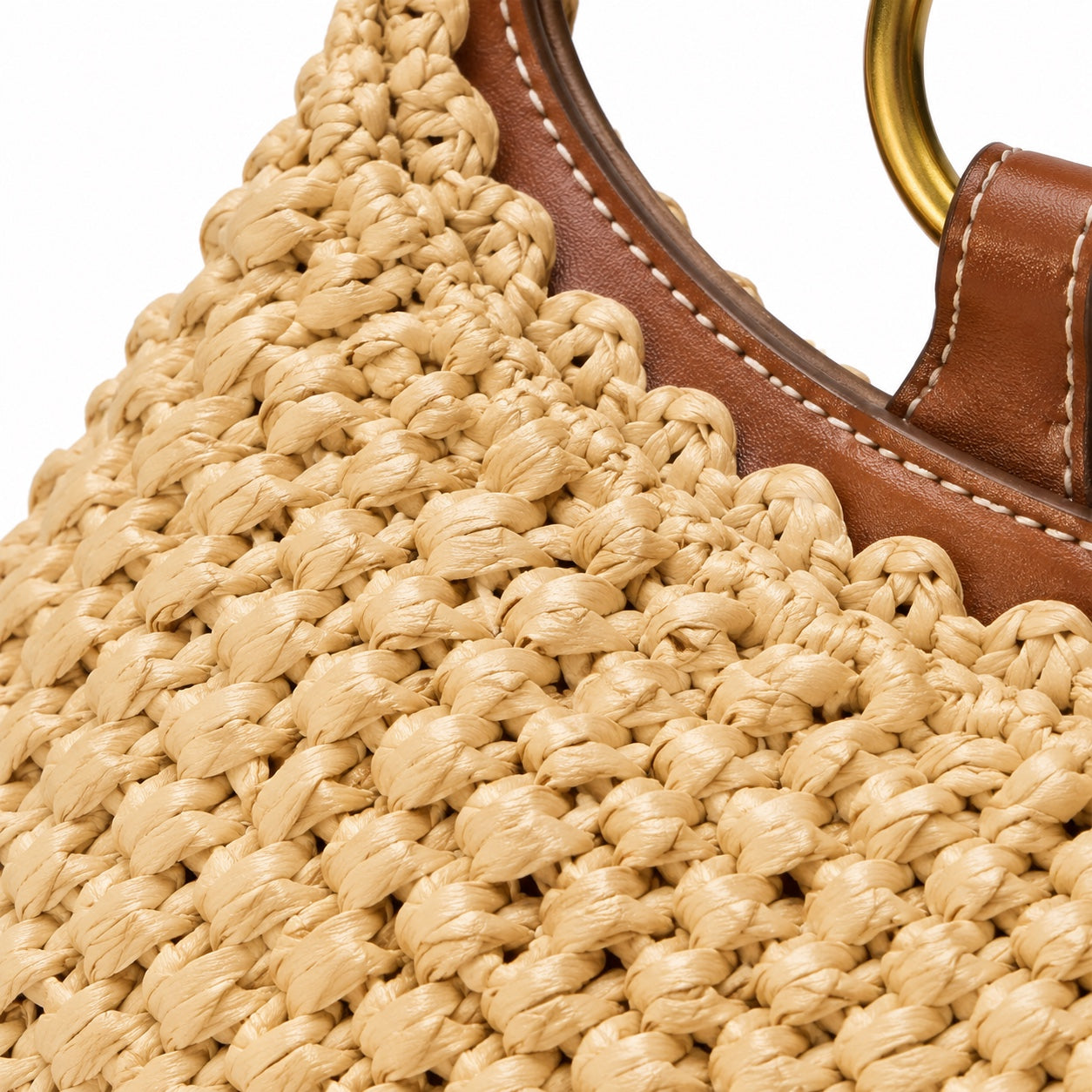 Mykonos - Rattan Clutch, close-up material detail