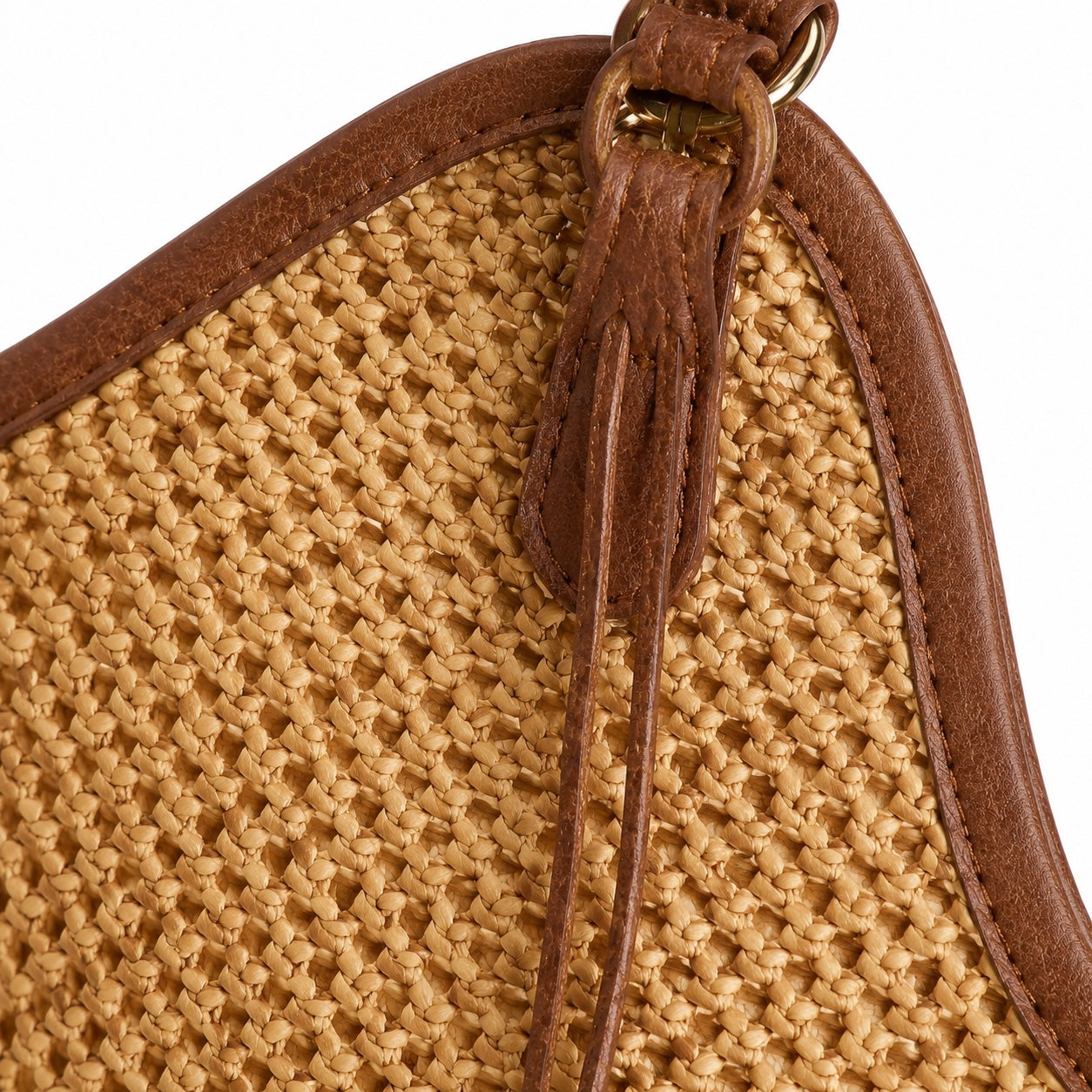 Nafplio - Straw Bucket Bag, close-up material detail