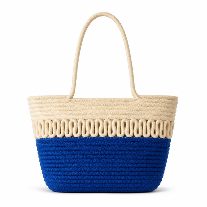 Nardo - Woven Beach Tote, front view on white background