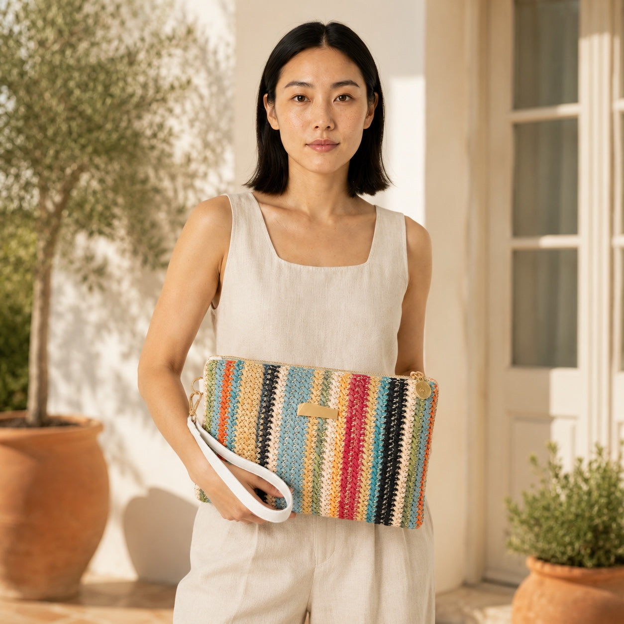 Model carrying the Naxos - Straw Clutch