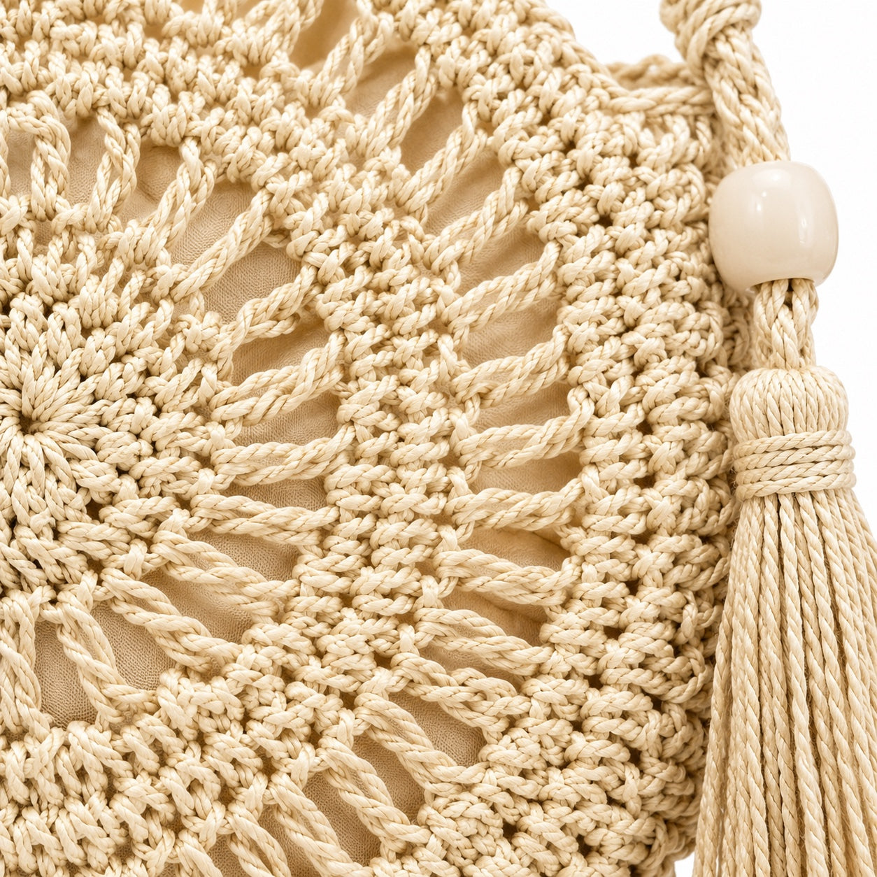 Nazare - Straw Crossbody Bag, close-up material detail