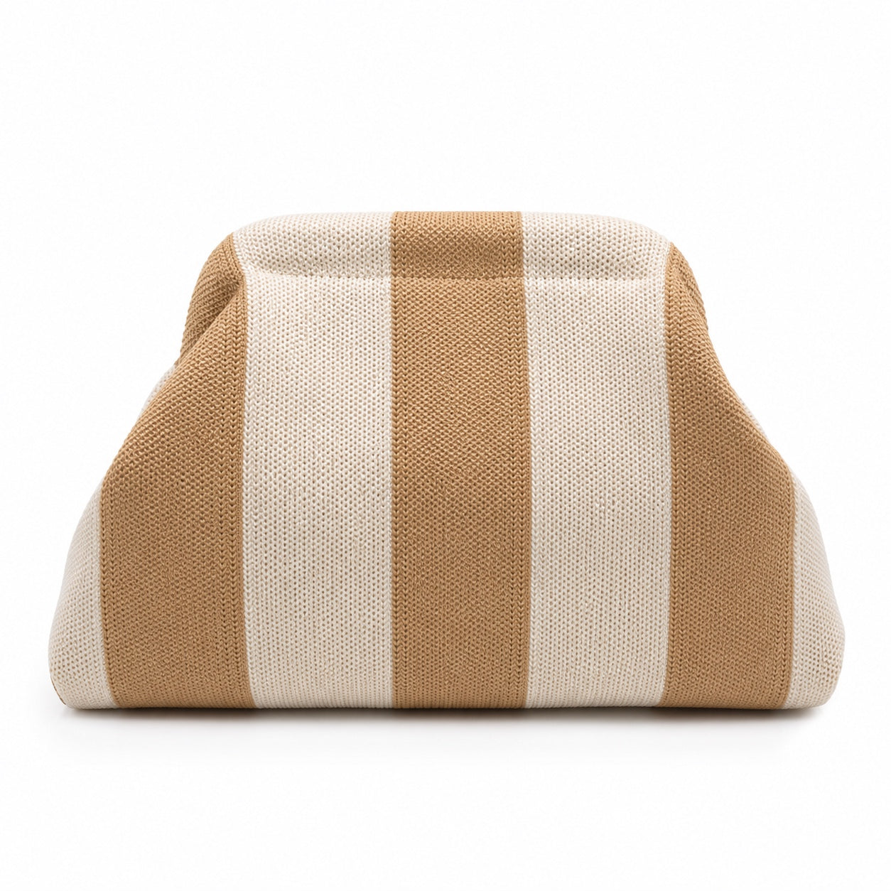 Nerja - Straw Clutch, front view on white background