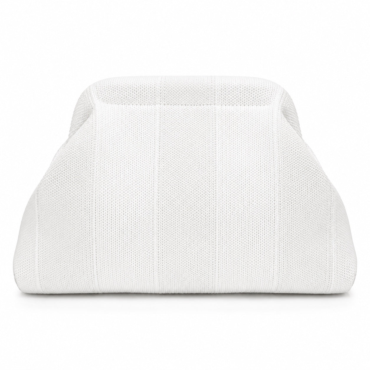 Nerja - Straw Clutch in Bold Stripes Blue White-30X22X9cm, front view