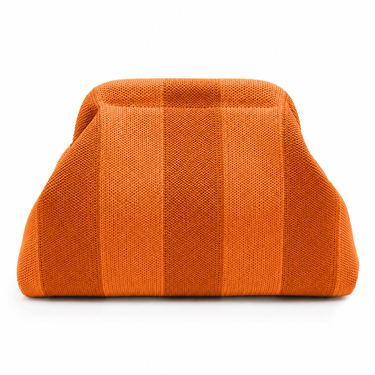 Nerja - Straw Clutch in Coarse Powder Orange-30X22X9cm, front view