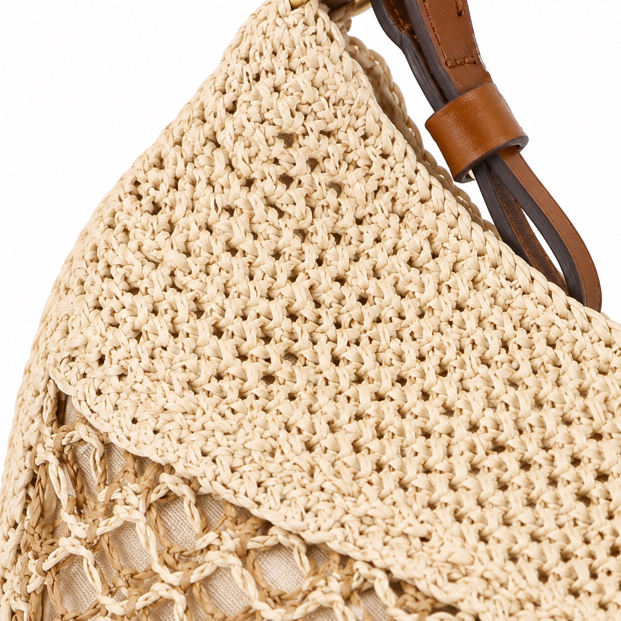 Nora - Woven Beach Tote, close-up material detail