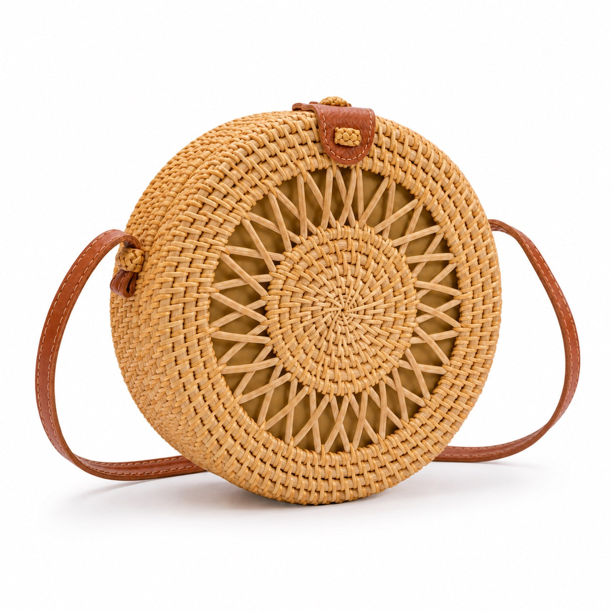 Obidos - Rattan Shoulder Bag, three-quarter front view
