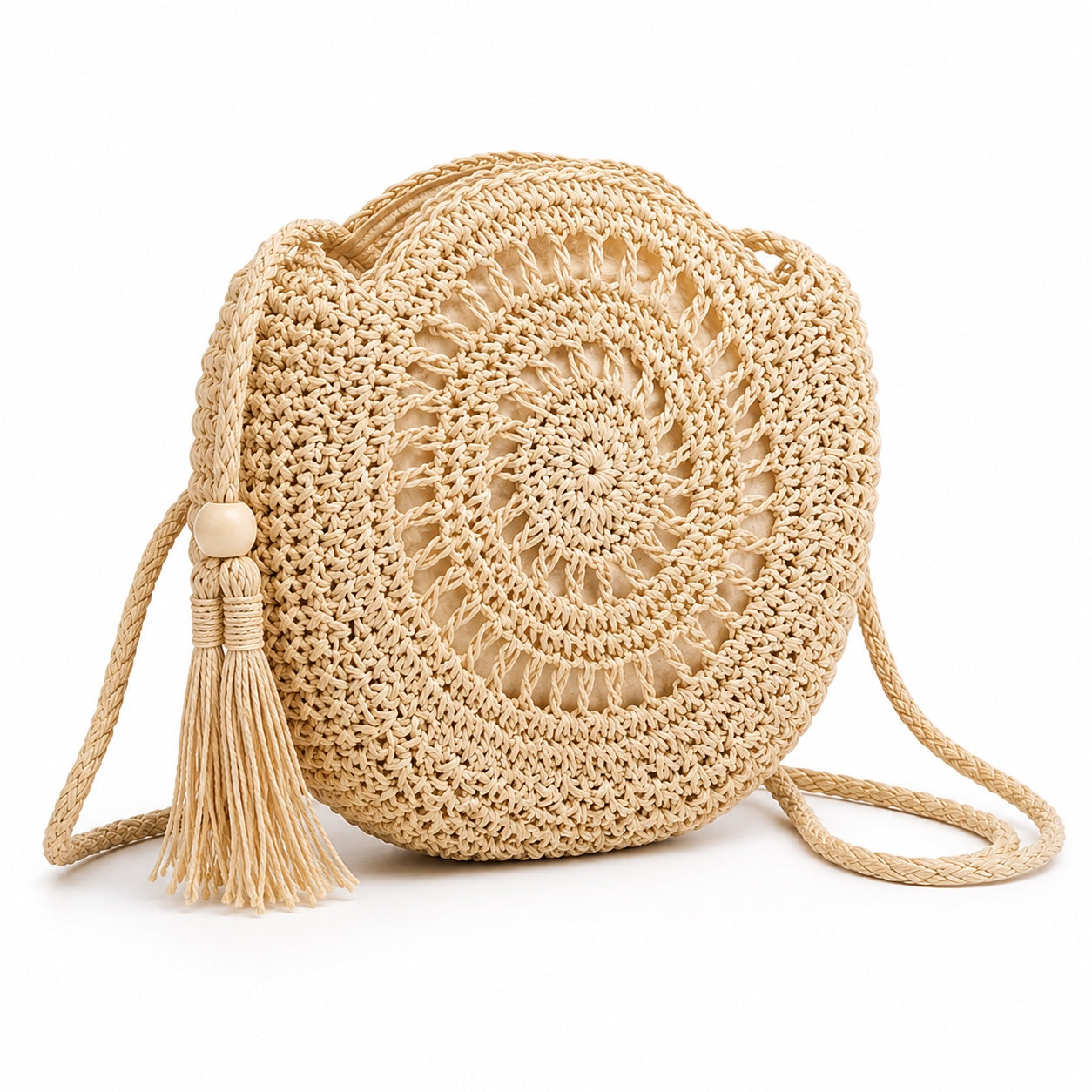 Opatija - Rattan Crossbody Bag, three-quarter front view