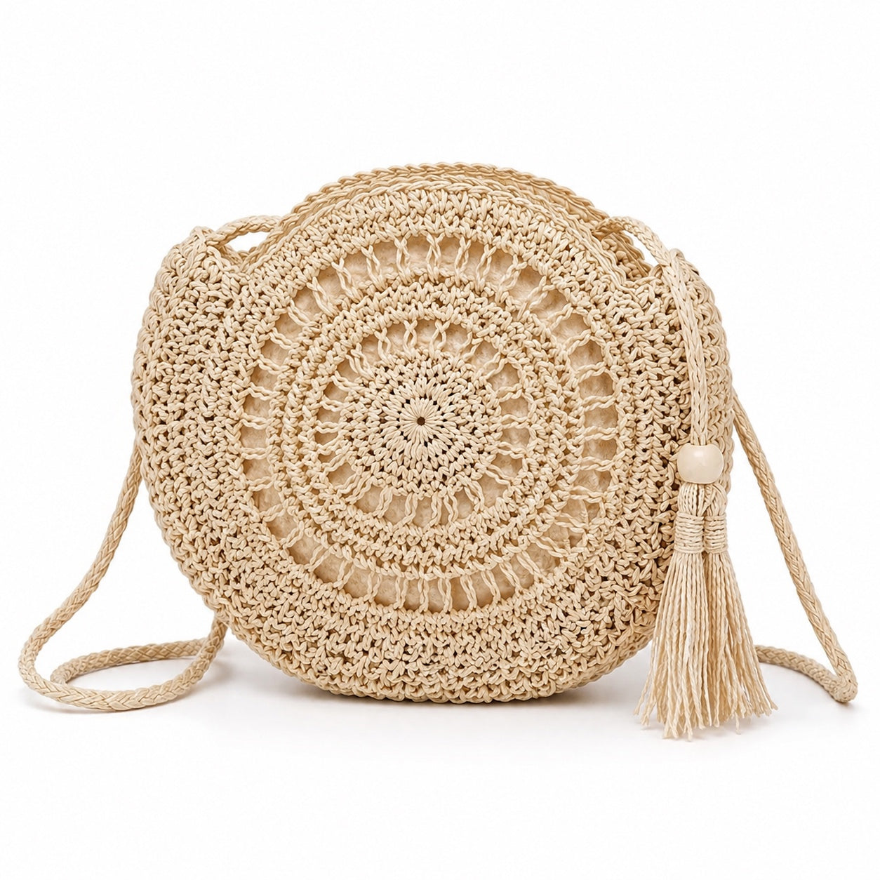 Opatija - Rattan Crossbody Bag, three-quarter back view