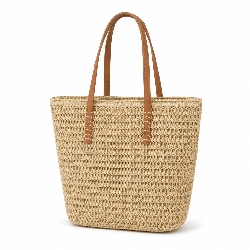 Orosei - Crochet Tote Bag, three-quarter front view
