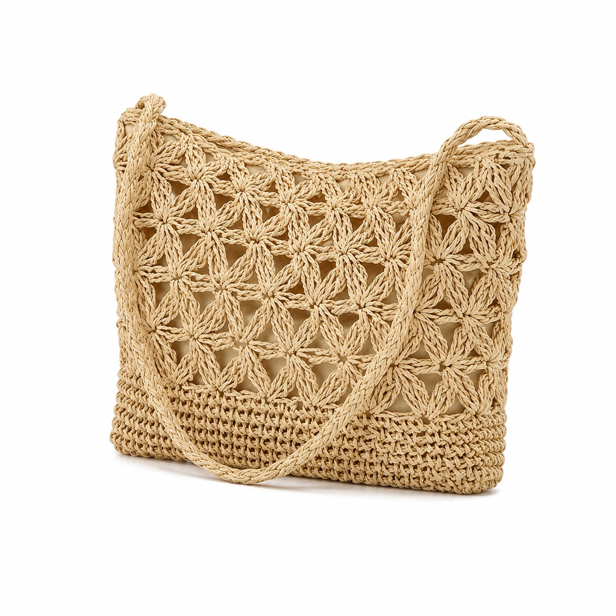 Ortigia - Straw Crossbody Bag, three-quarter front view
