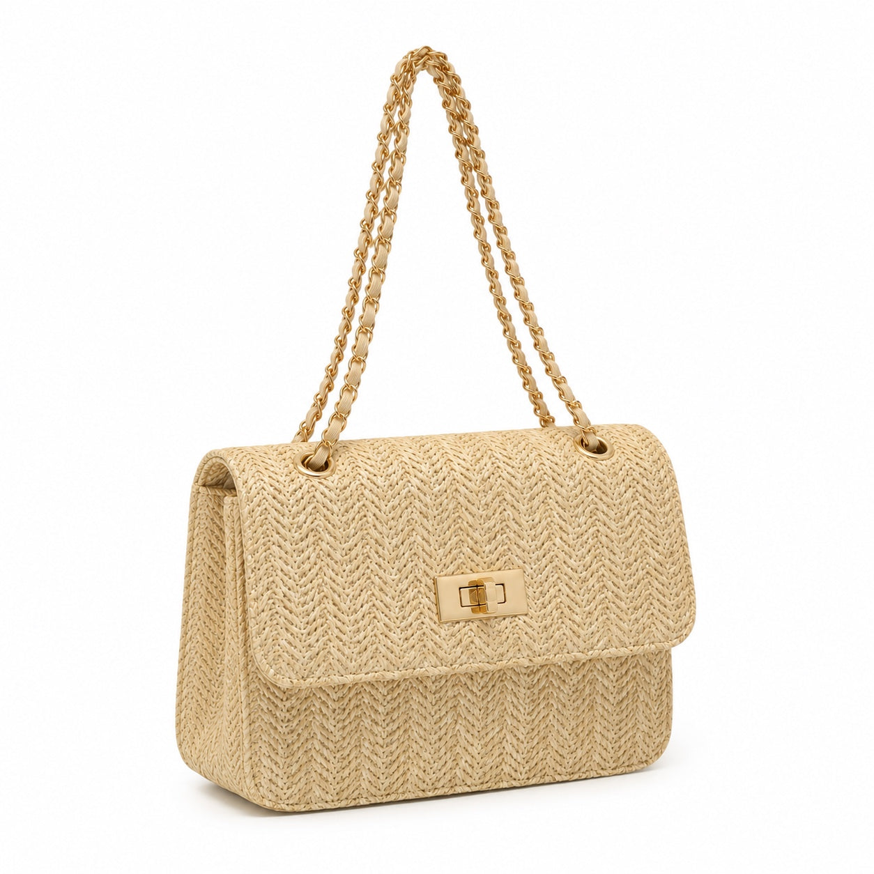 Ospedaletti - Rattan Crossbody Bag, three-quarter front view