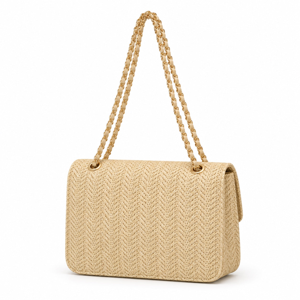 Ospedaletti - Rattan Crossbody Bag, three-quarter back view