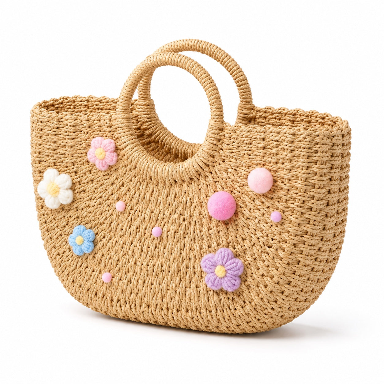 Ostuni - Straw Beach Tote, three-quarter front view
