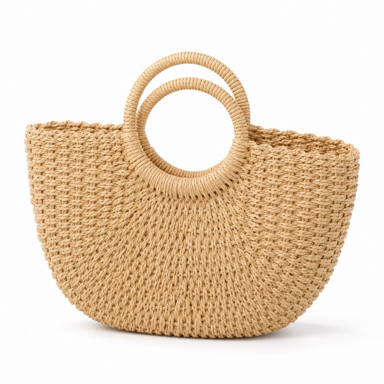 Ostuni - Straw Beach Tote, three-quarter back view
