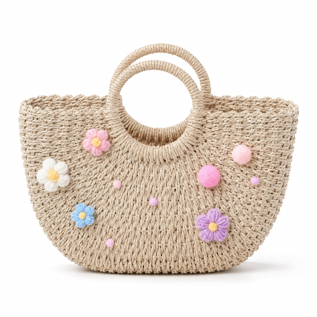 Ostuni - Straw Beach Tote in Beige / S, front view