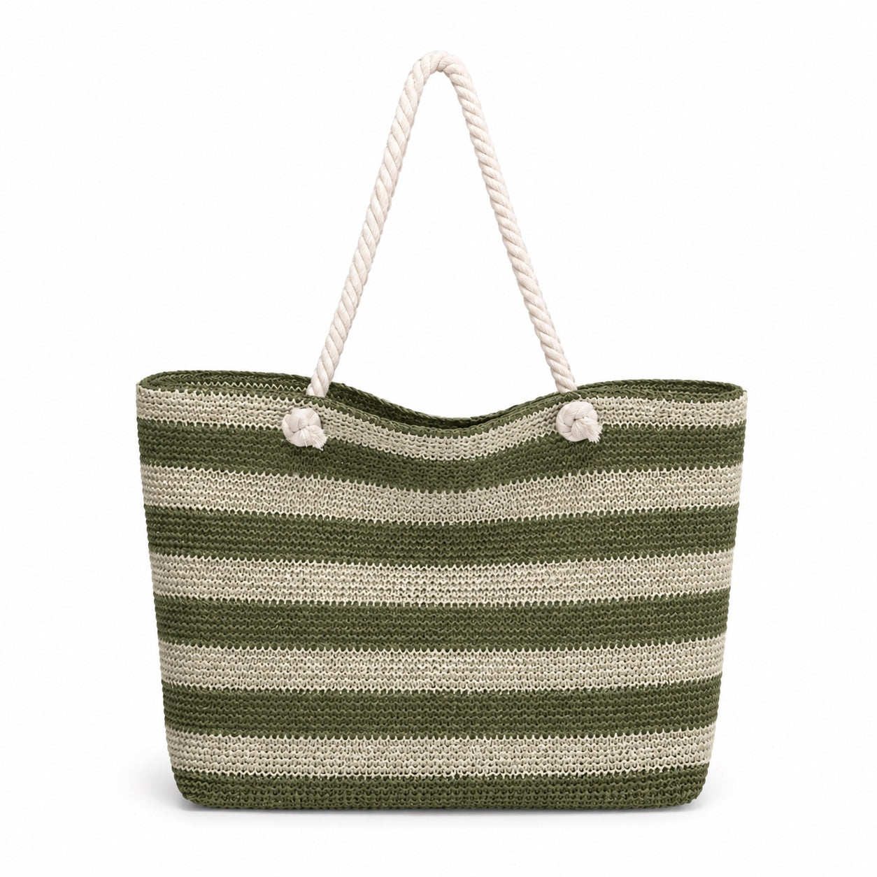 Palau - Straw Beach Tote in khaki, front view