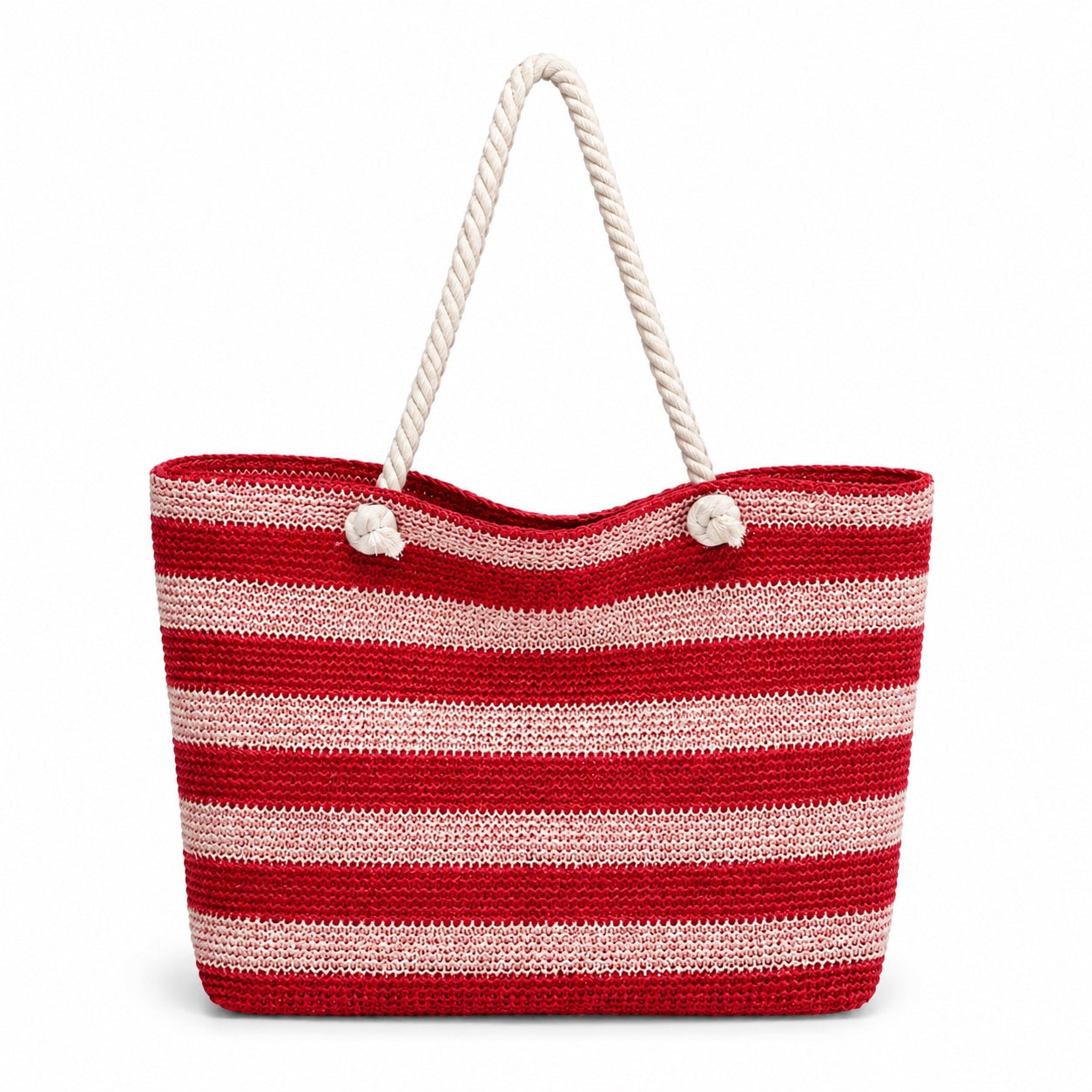 Palau - Straw Beach Tote in red, front view