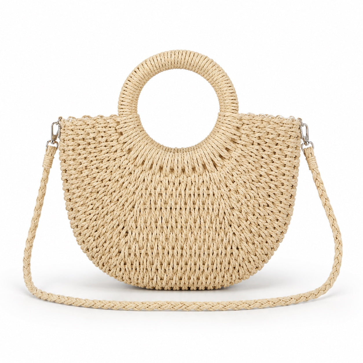 Palinuro - Straw Beach Tote, front view on white background