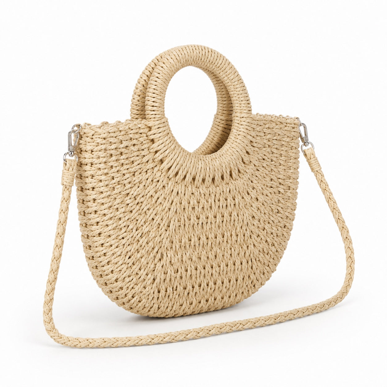 Palinuro - Straw Beach Tote, three-quarter front view