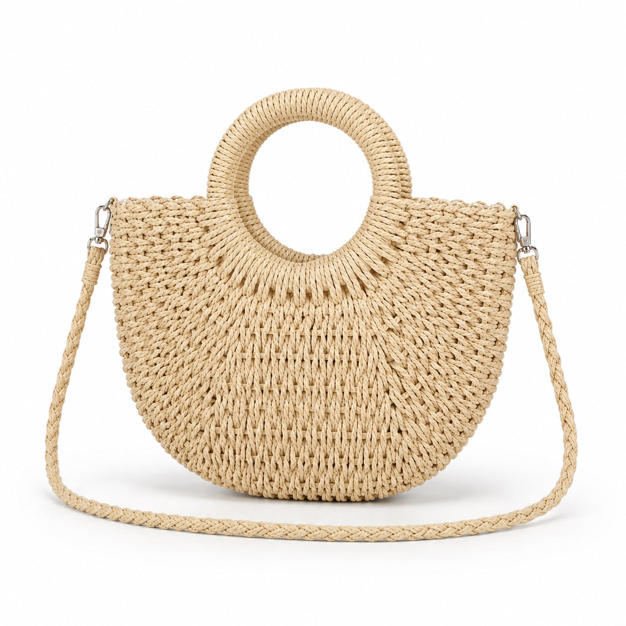 Palinuro - Straw Beach Tote, three-quarter back view