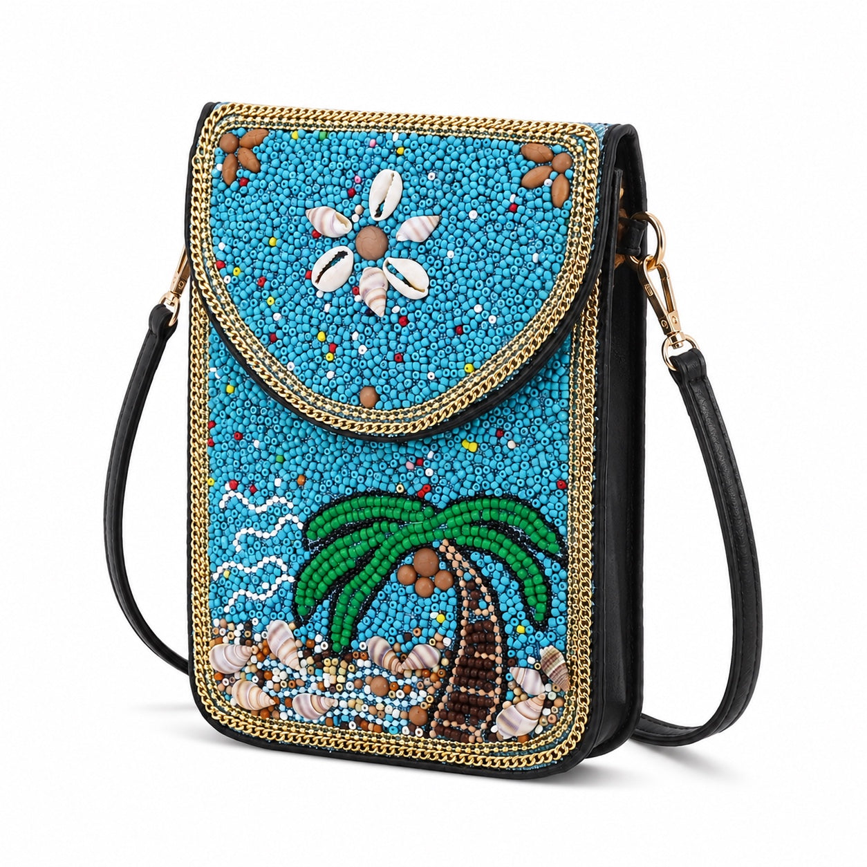 Perast - Straw Crossbody Bag, three-quarter front view