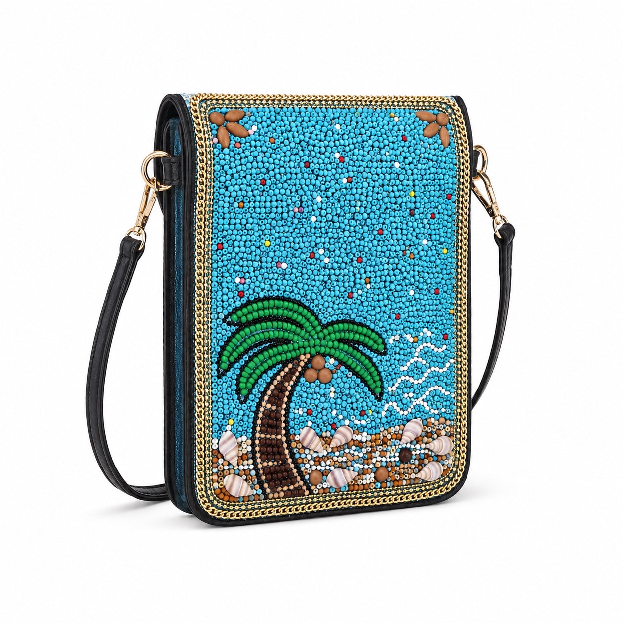 Perast - Straw Crossbody Bag, three-quarter back view