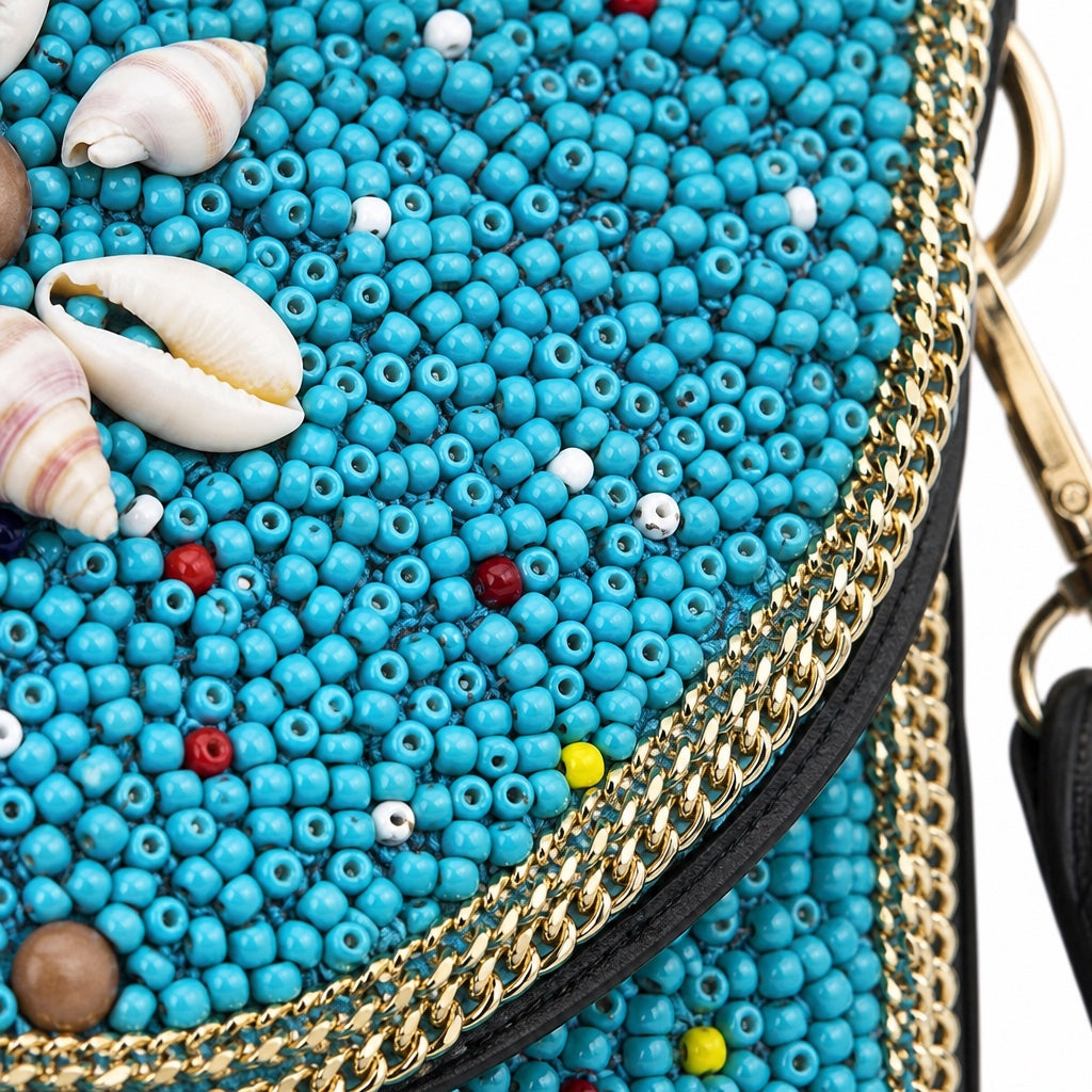 Perast - Straw Crossbody Bag, close-up material detail