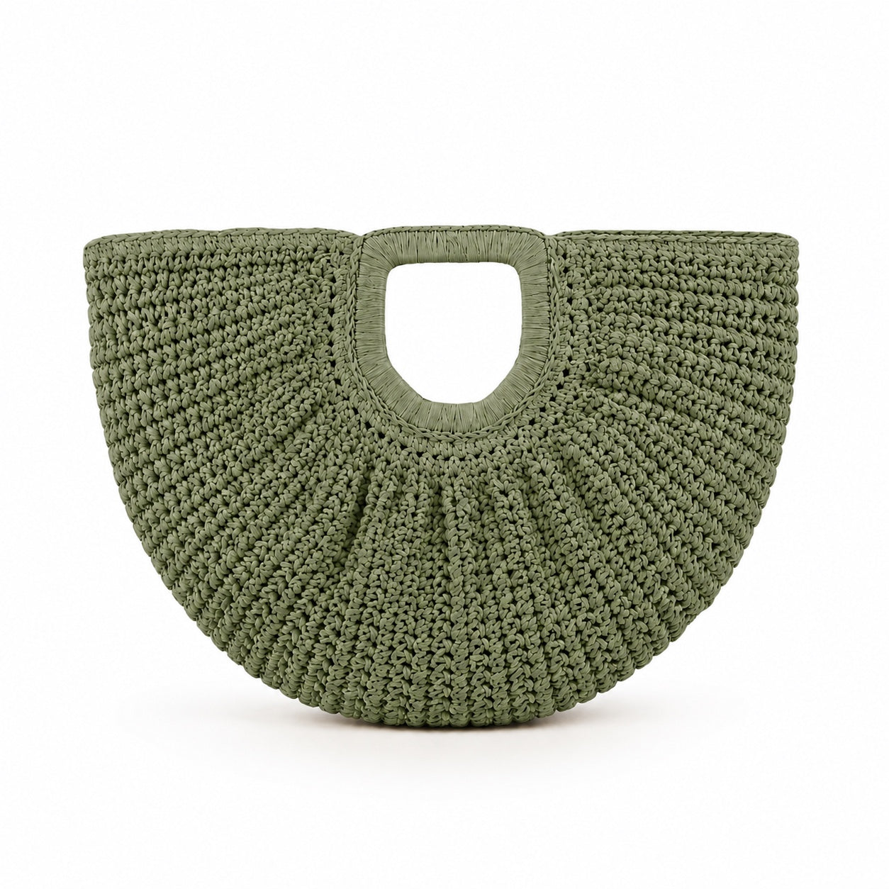 Polignano - Woven Beach Bag in Khaki, front view