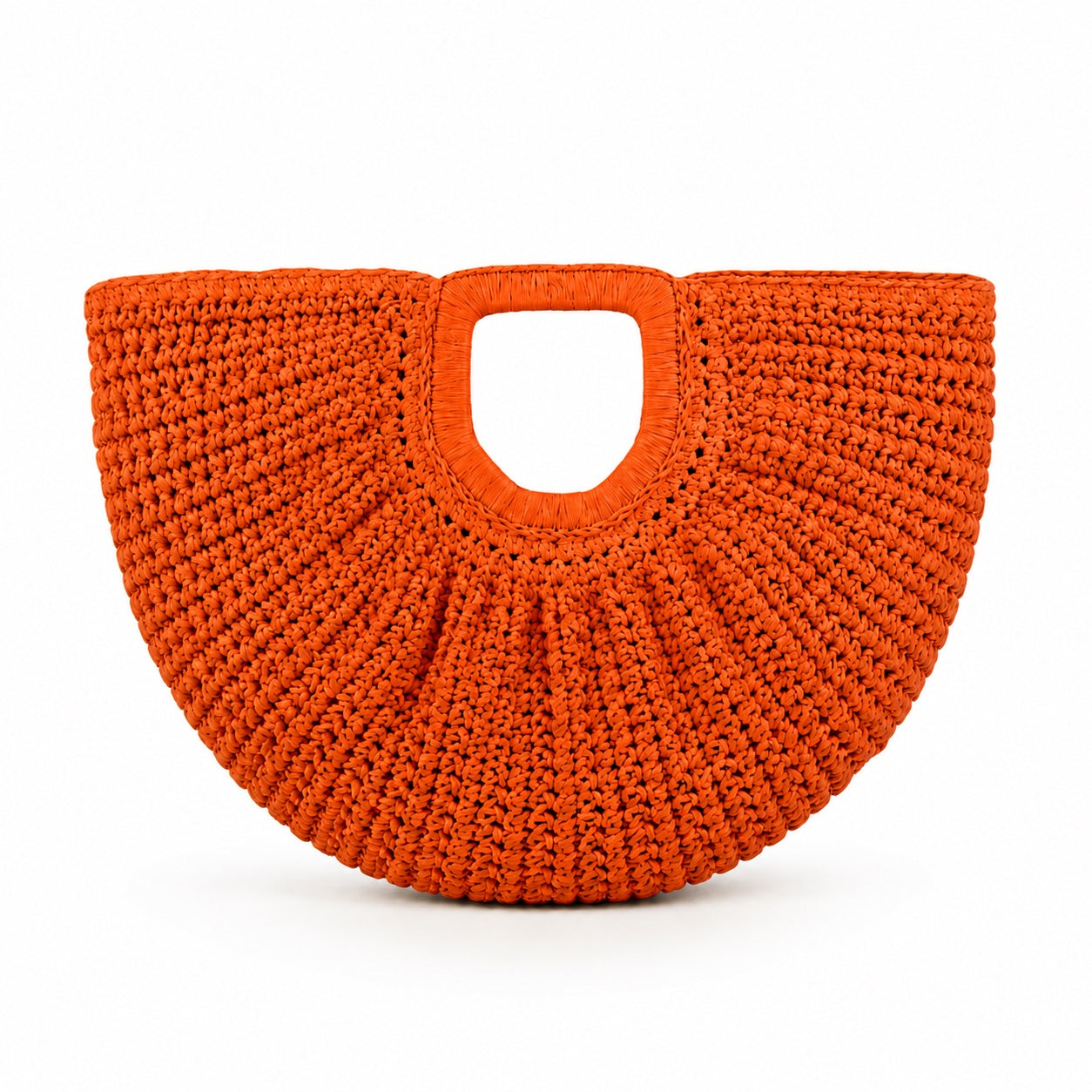 Polignano - Woven Beach Bag in Orange, front view
