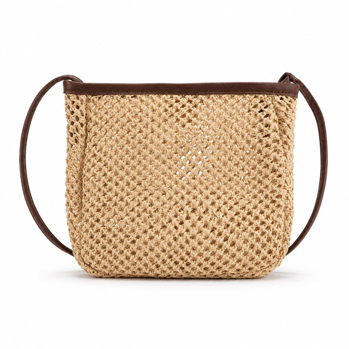 Portinatx - Straw Crossbody Bag in Only Bag, front view on white background