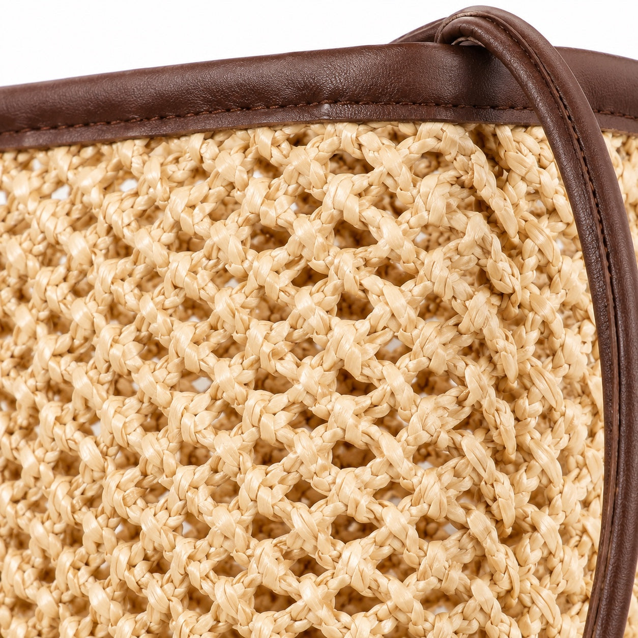Portinatx - Straw Crossbody Bag in Only Bag, close-up material detail