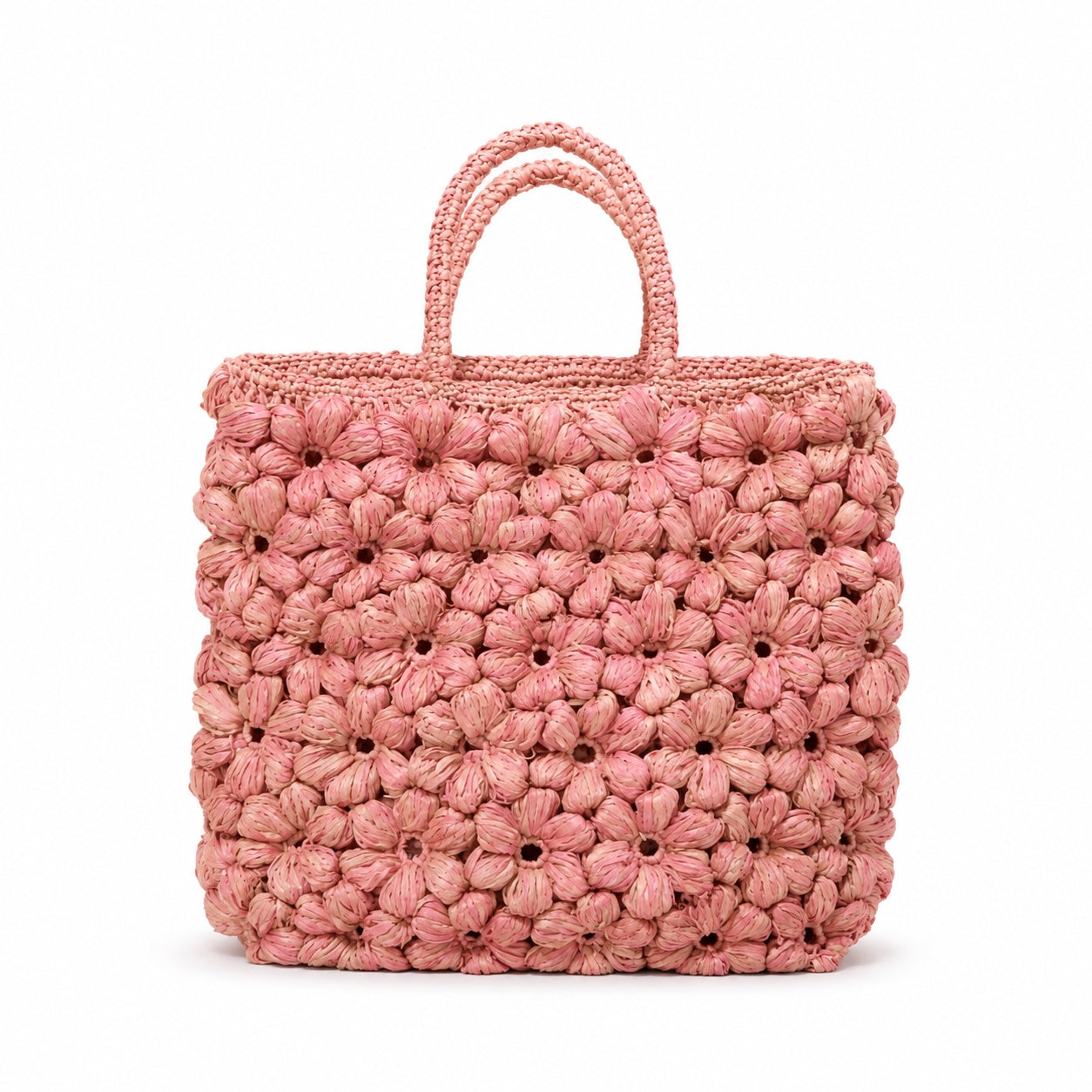 Portofino - Raffia Handbag, front view on white background