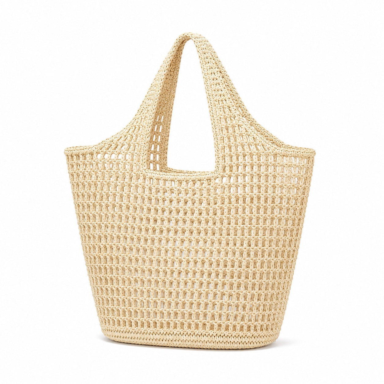 Portovenere - Straw Tote Bag, three-quarter back view