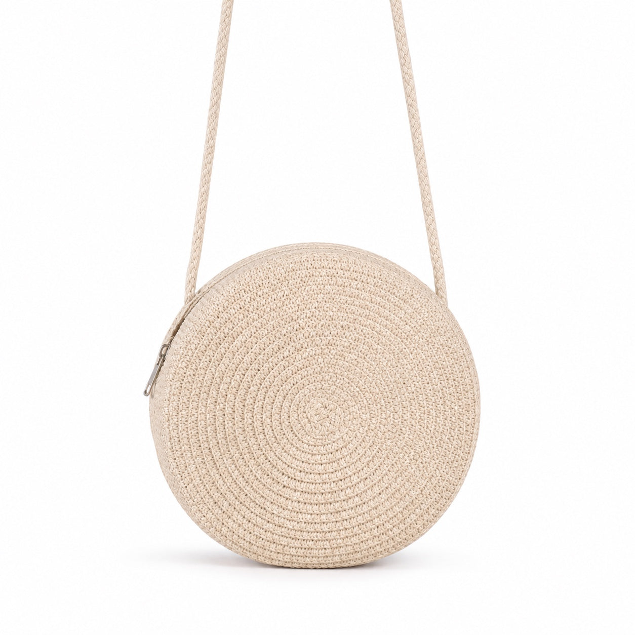 Portovesme - Straw Crossbody Bag, front view on white background