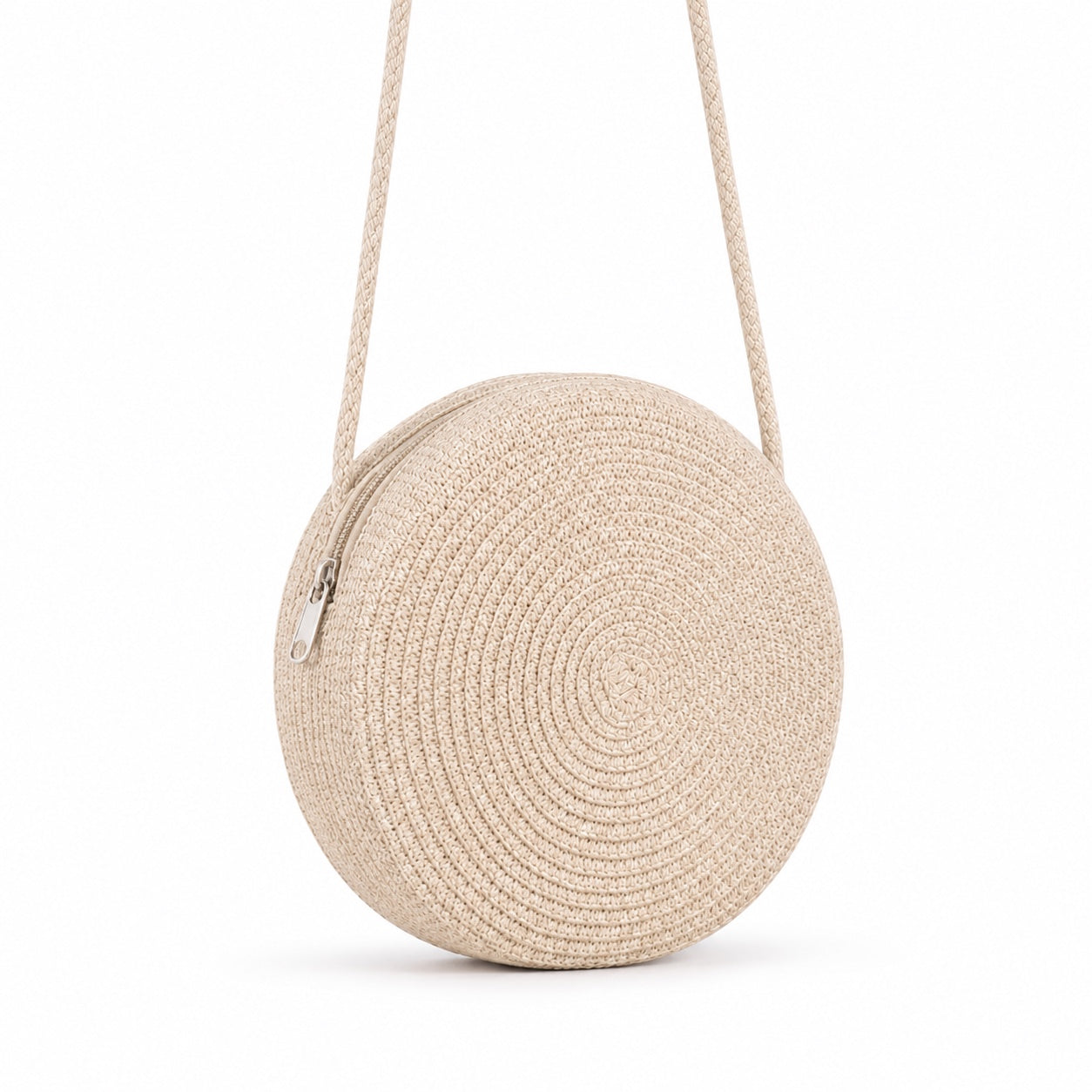 Portovesme - Straw Crossbody Bag, three-quarter front view