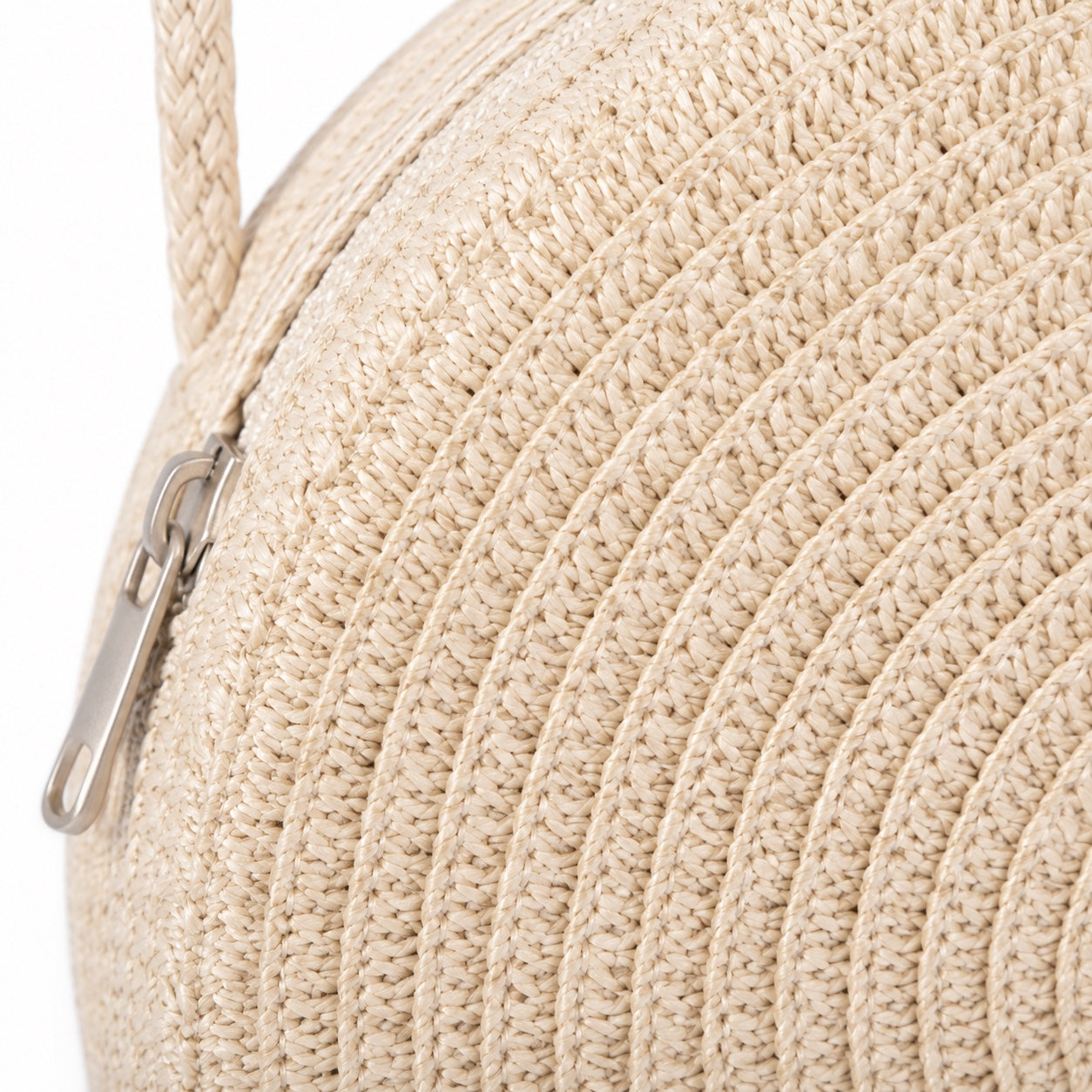 Portovesme - Straw Crossbody Bag, close-up material detail