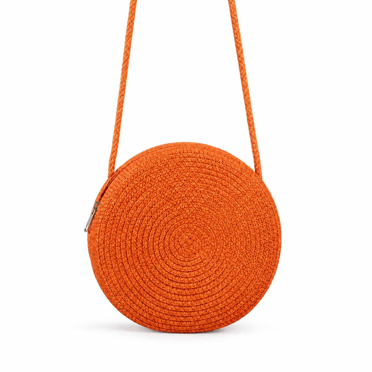 Portovesme - Straw Crossbody Bag in orage, front view