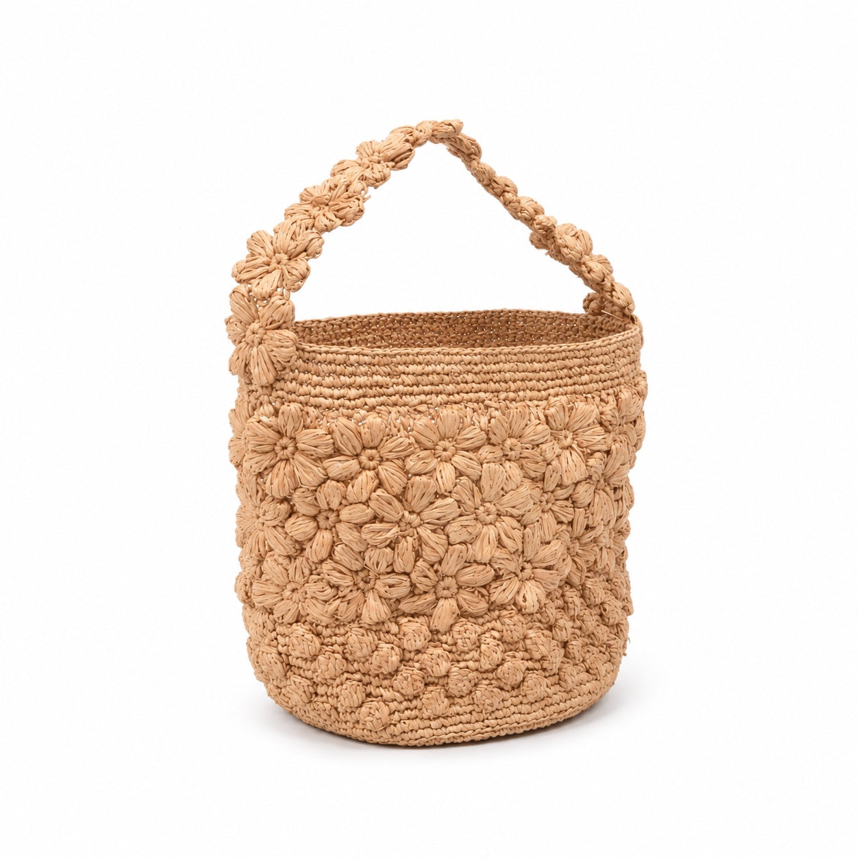 Positano raffia shoulder bag, three-quarter back view