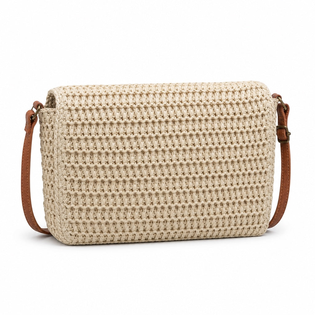 Primosten - Straw Crossbody Bag, three-quarter back view