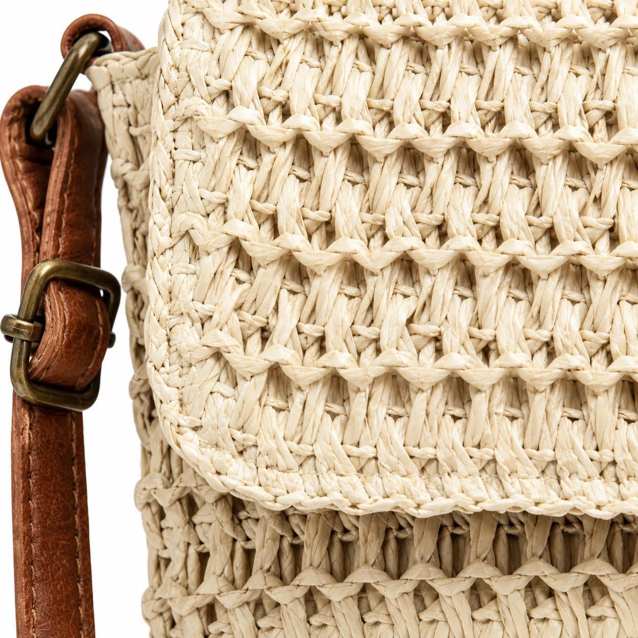 Primosten - Straw Crossbody Bag, close-up material detail
