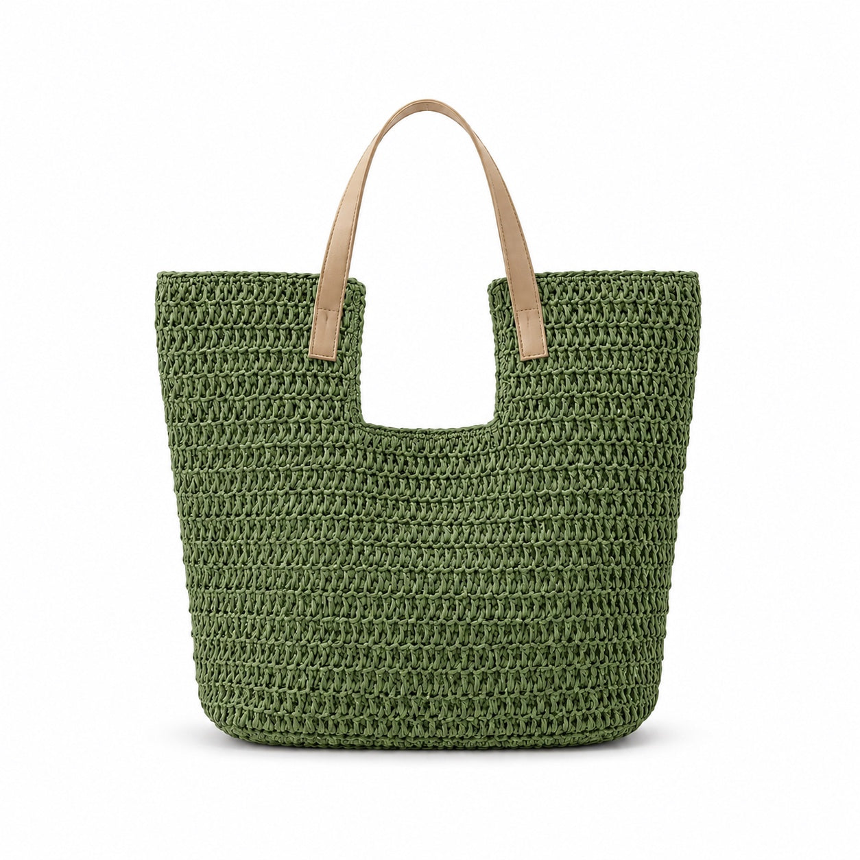 Rab - Straw Tote Bag in Green, front view