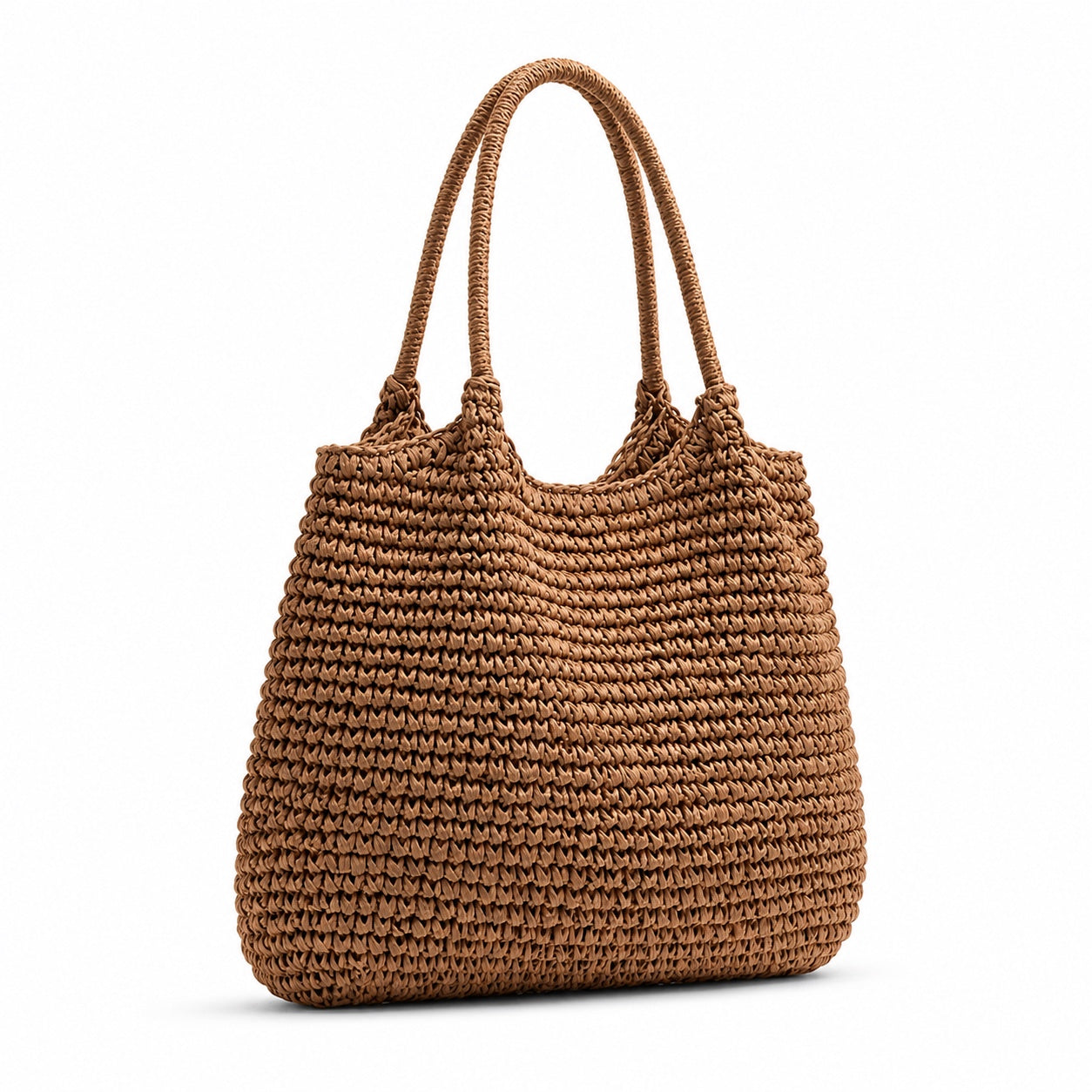 Rapallo - Straw Tote Bag, three-quarter front view