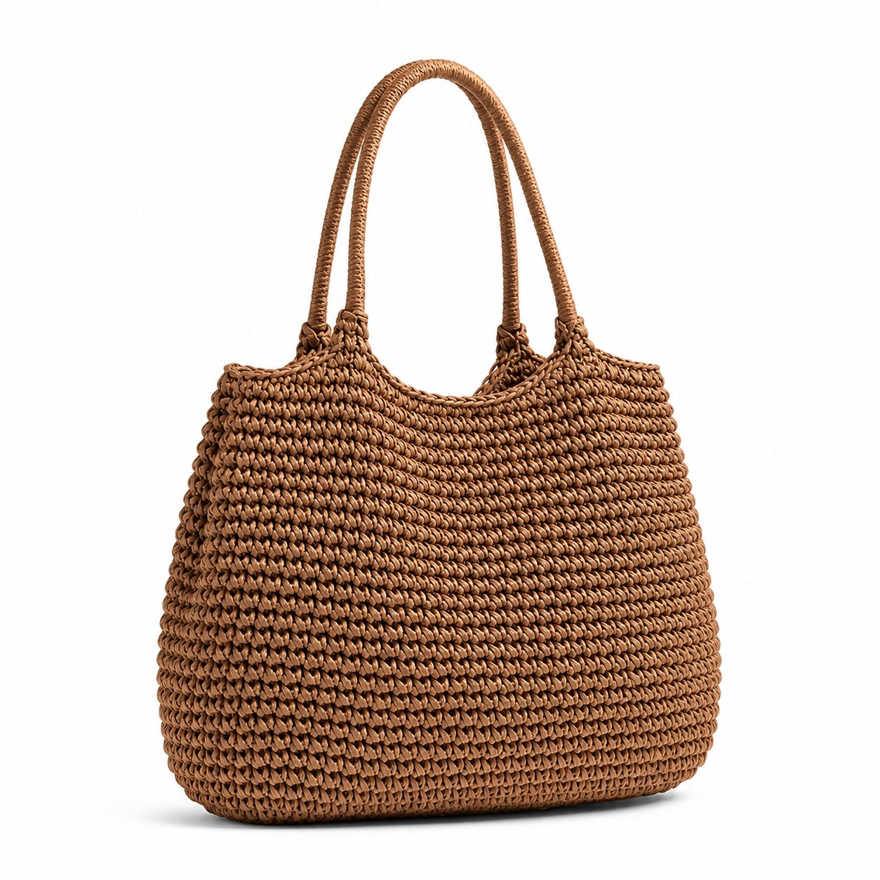 Rapallo - Straw Tote Bag, three-quarter back view