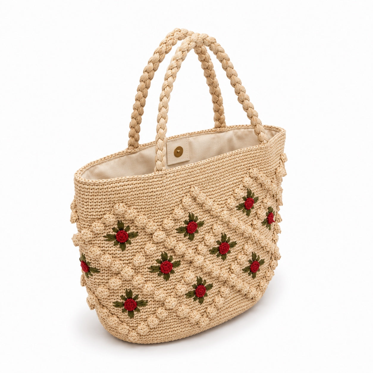 Ravello raffia handbag, three-quarter back view